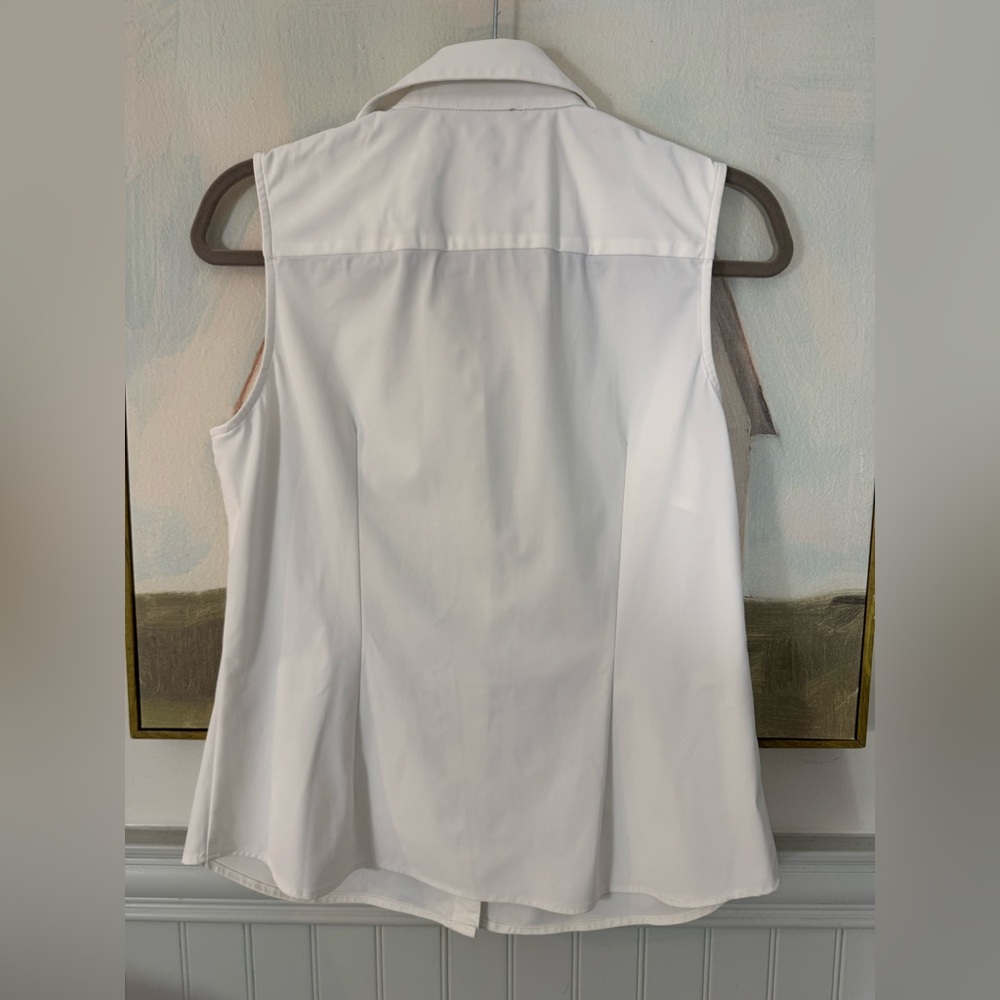Ameliora The Annie White Sleeveless Button Down Washable Shirt Size Medium - Picture 9 of 9